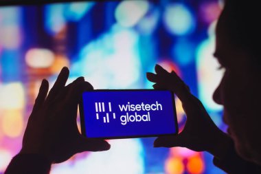 July 28, 2022, Brazil. In this photo illustration, the WiseTech Global logo is displayed on a smartphone screen