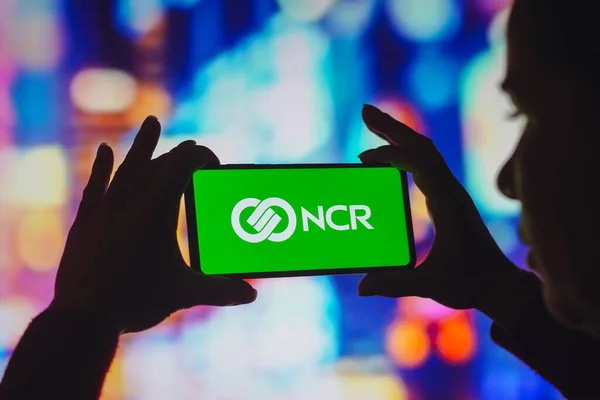 July 2022 Brazil Photo Illustration Ncr Corporation Logo Displayed Smartphone — 스톡 사진