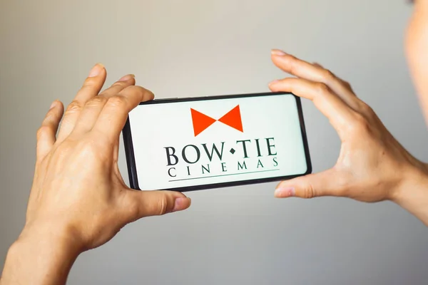 August 2022 Brazil Photo Illustration Bow Tie Cinemas Logo Displayed — Zdjęcie stockowe