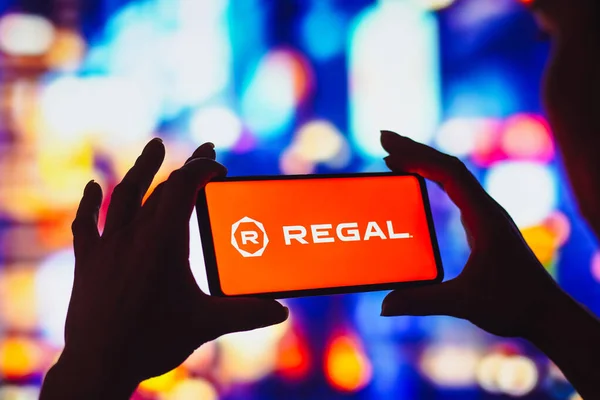 August 2022 Brazil Photo Illustration Regal Cinemas Logo Displayed Smartphone — ストック写真