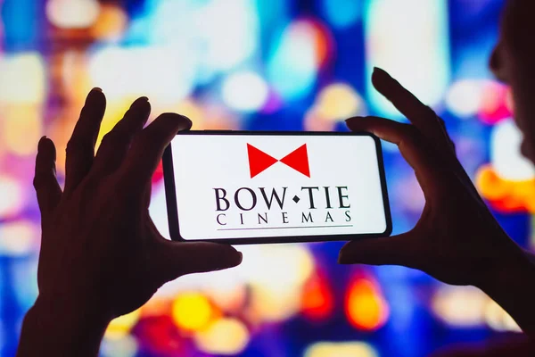 August 2022 Brazil Photo Illustration Bow Tie Cinemas Logo Displayed — Zdjęcie stockowe