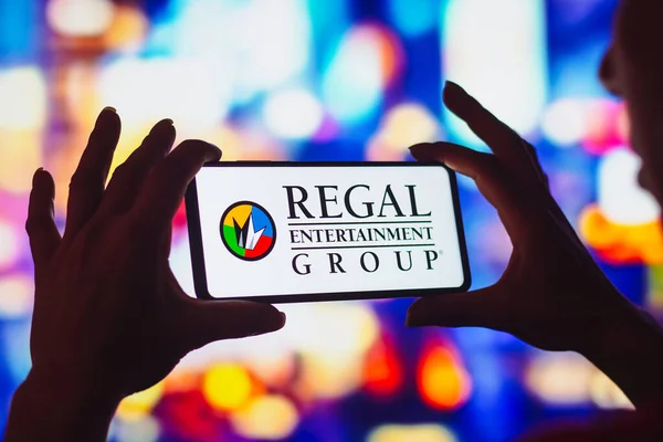August 2022 Brazil Photo Illustration Regal Entertainment Group Logo Displayed — Zdjęcie stockowe