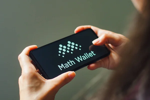 August 2022 Brazil Photo Illustration Math Wallet Logo Displayed Smartphone — Stockfoto