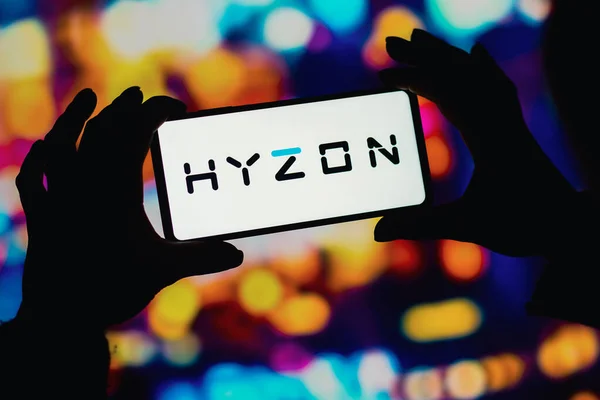 August 2022 Brazil Photo Illustration Hyzon Motors Logo Displayed Smartphone — Stockfoto