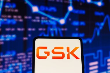 August 16, 2022, Brazil. In this photo illustration, the GlaxoSmithKline (GSK) logo seen displayed on a smartphone screen