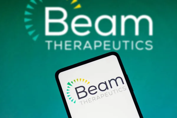 August 2022 Brazil Photo Illustration Beam Therapeutics Logo Displayed Smartphone — 스톡 사진