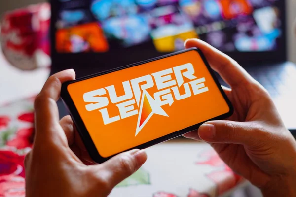 August 2022 Brazil Photo Illustration Super League Gaming Logo Displayed — Stockfoto