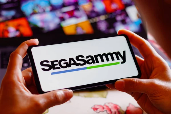 August 2022 Brazil Photo Illustration Sega Sammy Holdings Logo Displayed — Stockfoto