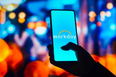 August 22, 2022, Brazil. In this photo illustration, the Workday logo is displayed on a smartphone screen
