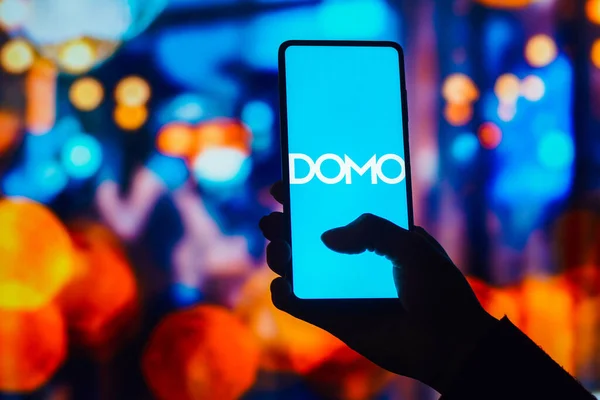 August 2022 Brazil Photo Illustration Domo Inc Logo Displayed Smartphone — Photo