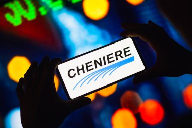 August 28, 2022, Brazil. In this photo illustration, the Cheniere Energy, Inc. logo is displayed on a smartphone screen