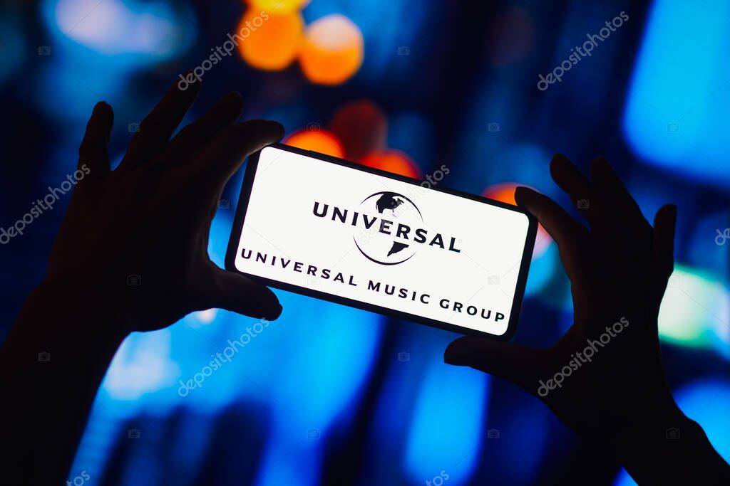 September 6, 2022, Brazil. In this photo illustration, the Universal Music Group logo is displayed on a smartphone screen