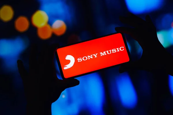 September 2022 Brazil Photo Illustration Sony Music Group Logo Displayed — Fotografia de Stock