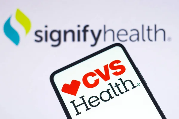 September 2022 Brazil Photo Illustration Cvs Health Logo Displayed Smartphone — 스톡 사진