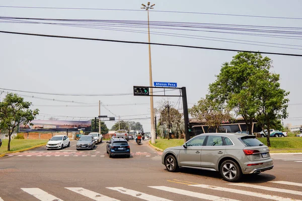 Setembro 2022 Brasil Trânsito Veículos Avenida Afonso Pena Campo Grande — Fotografia de Stock