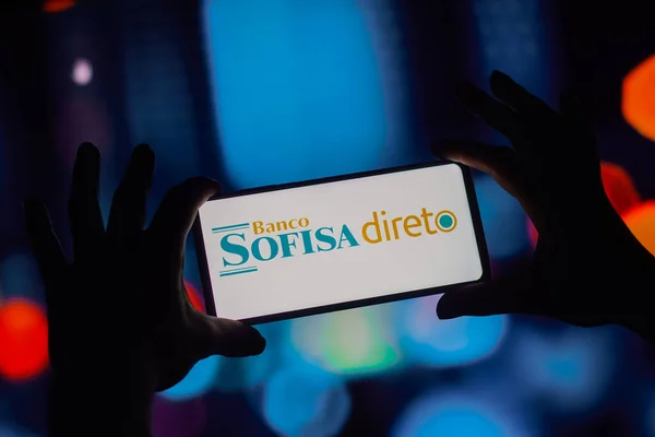 Eylül 2022 Brezilya Resimde Banco Sofisa Direto Logosu Bir Akıllı — Stok fotoğraf