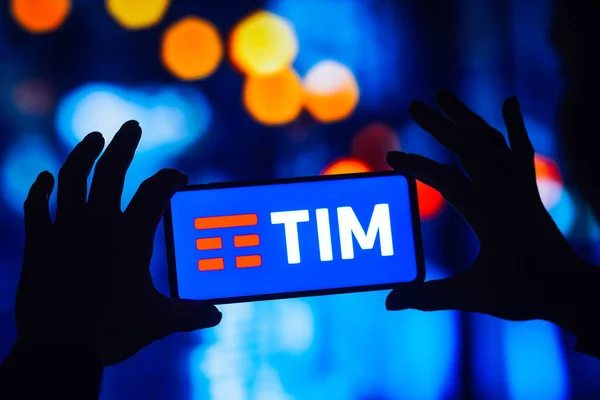 September 2022 Brazilië Deze Foto Illustratie Het Tim Logo Zien — Stockfoto