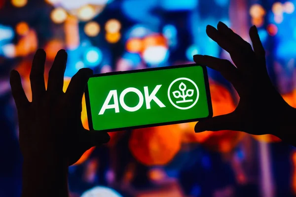 Septiembre 2022 Brasil Esta Ilustración Fotográfica Logotipo Aok Baden Wurttemberg —  Fotos de Stock