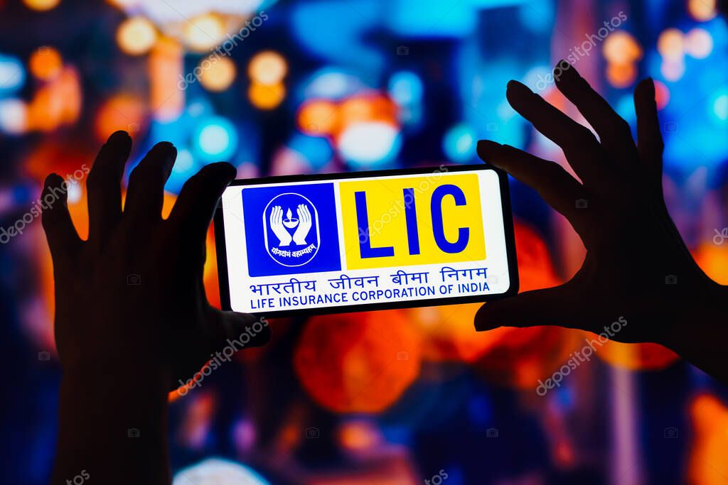 September 17, 2022, Brazil. In this photo illustration, the Life Insurance Corporation of India (LIC) logo is seen displayed on a smartphone