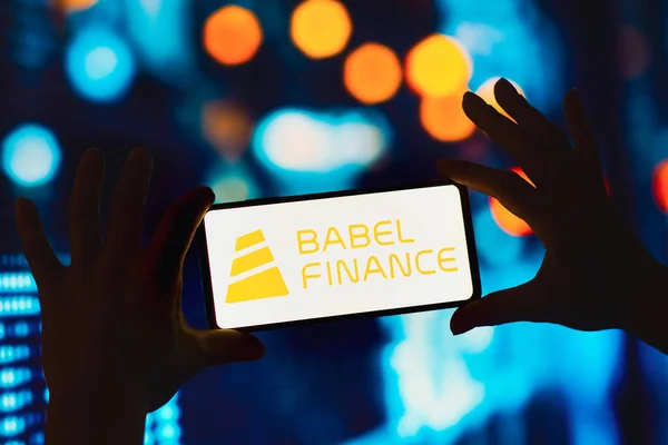 September 2022 Brazil Photo Illustration Babel Finance Logo Seen Displayed — Stock Photo, Image