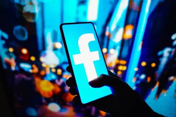 2022 Szeptember Brazília Ezen Fotó Illusztráció Facebook Logó Látható Egy — Stock Fotó