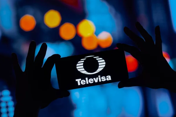 Septiembre 2022 Brasil Esta Ilustración Fotográfica Logotipo Televisa Muestra Teléfono —  Fotos de Stock