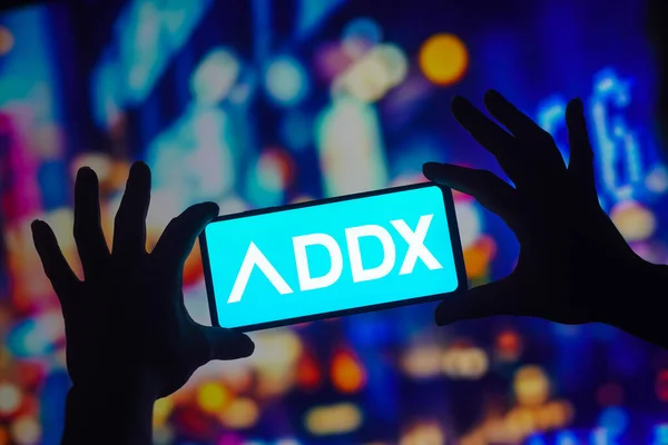 September 2022 Brazil Photo Illustration Addx Logo Seen Displayed Smartphone — Stock Photo, Image