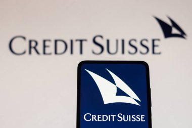 4 Ekim 2022, Brezilya. Bu resimde, İsviçre bankası Credit Suisse Group logosu akıllı telefon ekranında görüntülenir