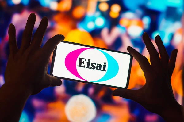 Října 2022 Brazílie Této Fotografii Logo Eisai Ltd Zobrazeno Displeji — Stock fotografie