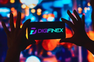 10 Ekim 2022, Brezilya. Bu resimde, DigiFinex Dijital Varlıklar Değişimi logosu akıllı telefon ekranında görüntülenir