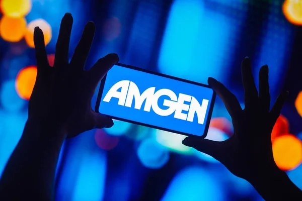 Października 2022 Brazylia Tej Ilustracji Logo Amgen Inc Jest Wyświetlany — Zdjęcie stockowe