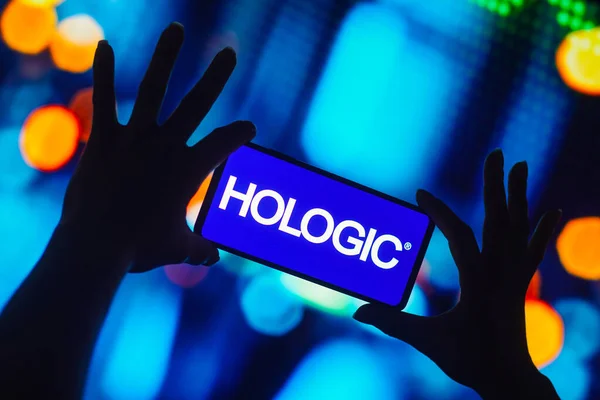 October 2022 Brazil Photo Illustration Hologic Logo Displayed Smartphone Screen — Stock Photo, Image