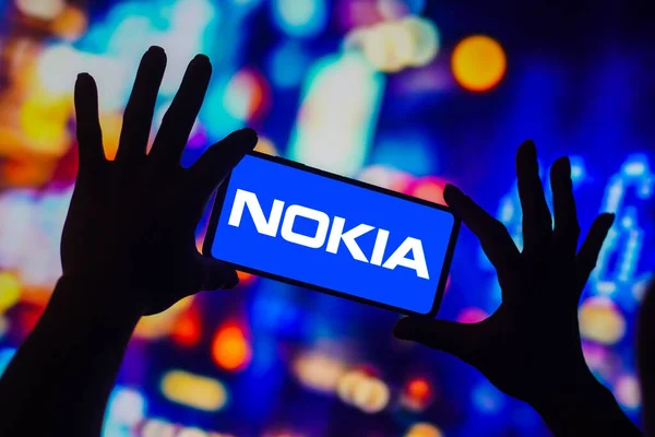 Outubro 2022 Brasil Nesta Foto Ilustração Logotipo Nokia Corporation Exibido — Fotografia de Stock