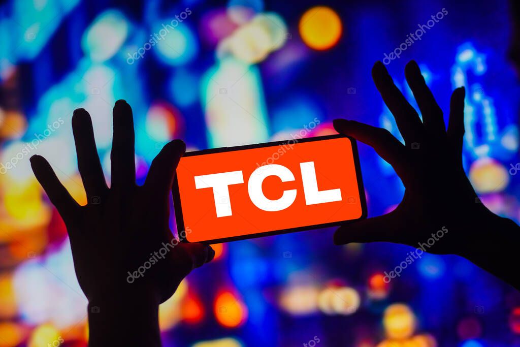 October 15, 2022, Brazil. In this photo illustration, the TCL Corporation logo is displayed on a smartphone screen