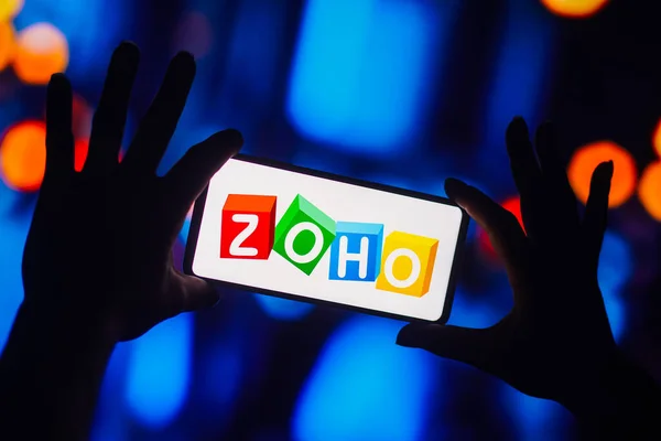 Outubro 2022 Brasil Nesta Foto Ilustração Logotipo Zoho Corporation Exibido — Fotografia de Stock