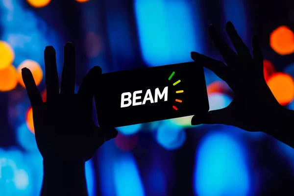 October 2022 Brazil Photo Illustration Beam Global Logo Displayed Smartphone — Stock Photo, Image