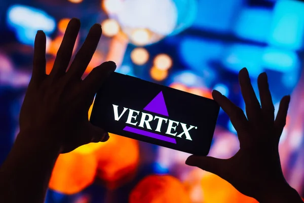 Octubre 2022 Brasil Esta Ilustración Fotográfica Logotipo Vertex Pharmaceuticals Muestra —  Fotos de Stock