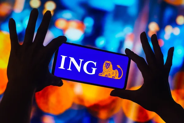 Ekim 2022 Brezilya Resimde Ing Grubu Logosu Akıllı Telefon Ekranında — Stok fotoğraf