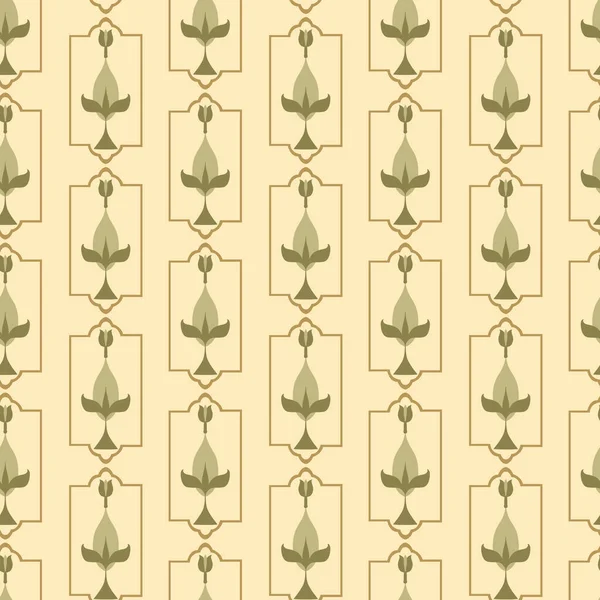 Vector Mughal Era Floral Seamless Repeat Pattern Background Vector Illustration — Wektor stockowy
