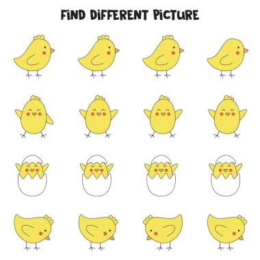 Her sırada Paskalya tavuğunun farklı bir resmini bul. Kızlar için mantıklı bir oyun.