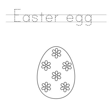 Harfler ve renkler siyah ve beyaz Paskalya yumurtası..
