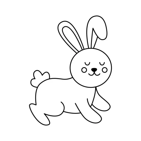 Vector image of cute black and white Easter rabbit. — Stock Vector