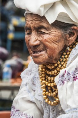 Ecuador Otavalo Indian woman clipart