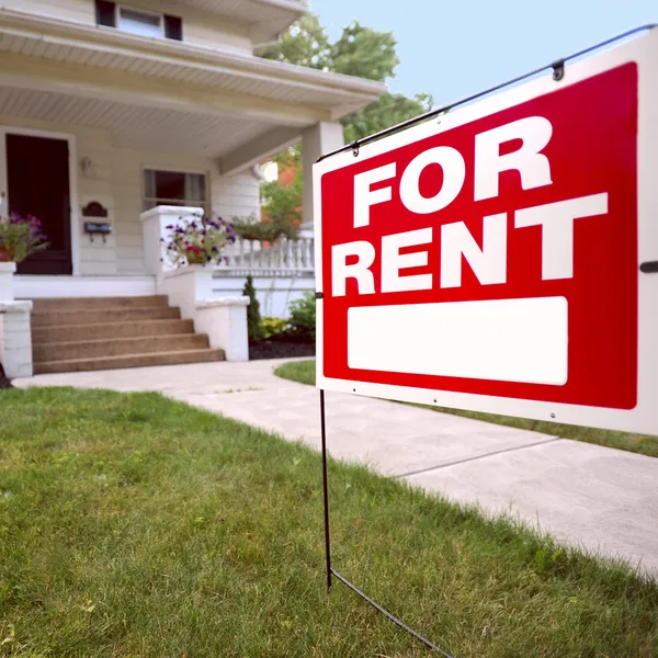 Home in affitto segno — Foto Stock