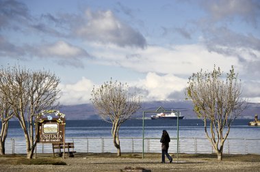 Ships Visit Ushuaia Argentina clipart
