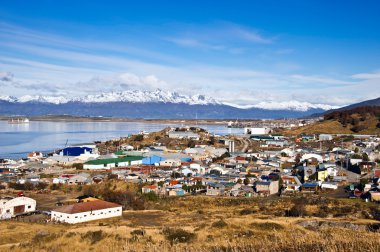 Ushuaia. Colourful houses in the Patagonian city, Argentina clipart