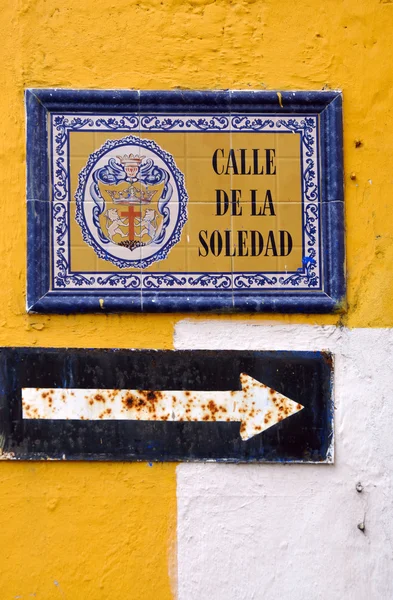 Calle de la Soledad - Viejo puntero en Cartagena, Colombia — Foto de Stock