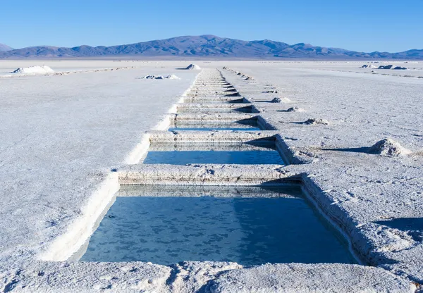 Salinas grandes, andes, Argentinië — Stockfoto