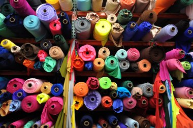 Fabric textile rolls clipart