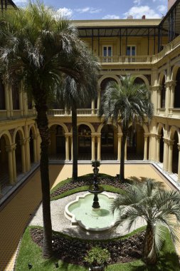 Buenos Aires Arjantin - 14 Aralık 2019: Casa Rosada 'nın yenilenmiş salonları (İngilizce: Pink House) Başkanlık Sarayı ve Arjantin ulusal hükümetinin merkezi halka açıktır.